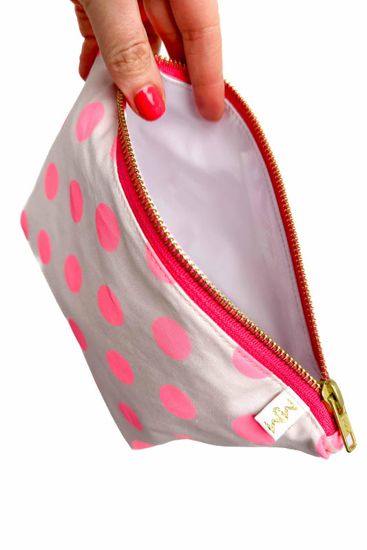 Hot Pink Dot Mini Maxx Travel Bag READY TO SHIP - Modern Makerie
