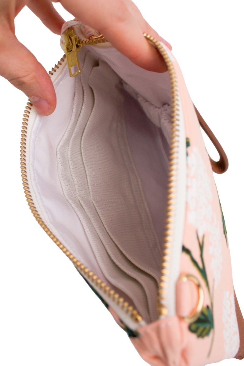 Hydrangea Vegan Leather Wristlet – Convertible Crossbody Wallet - Modern Makerie