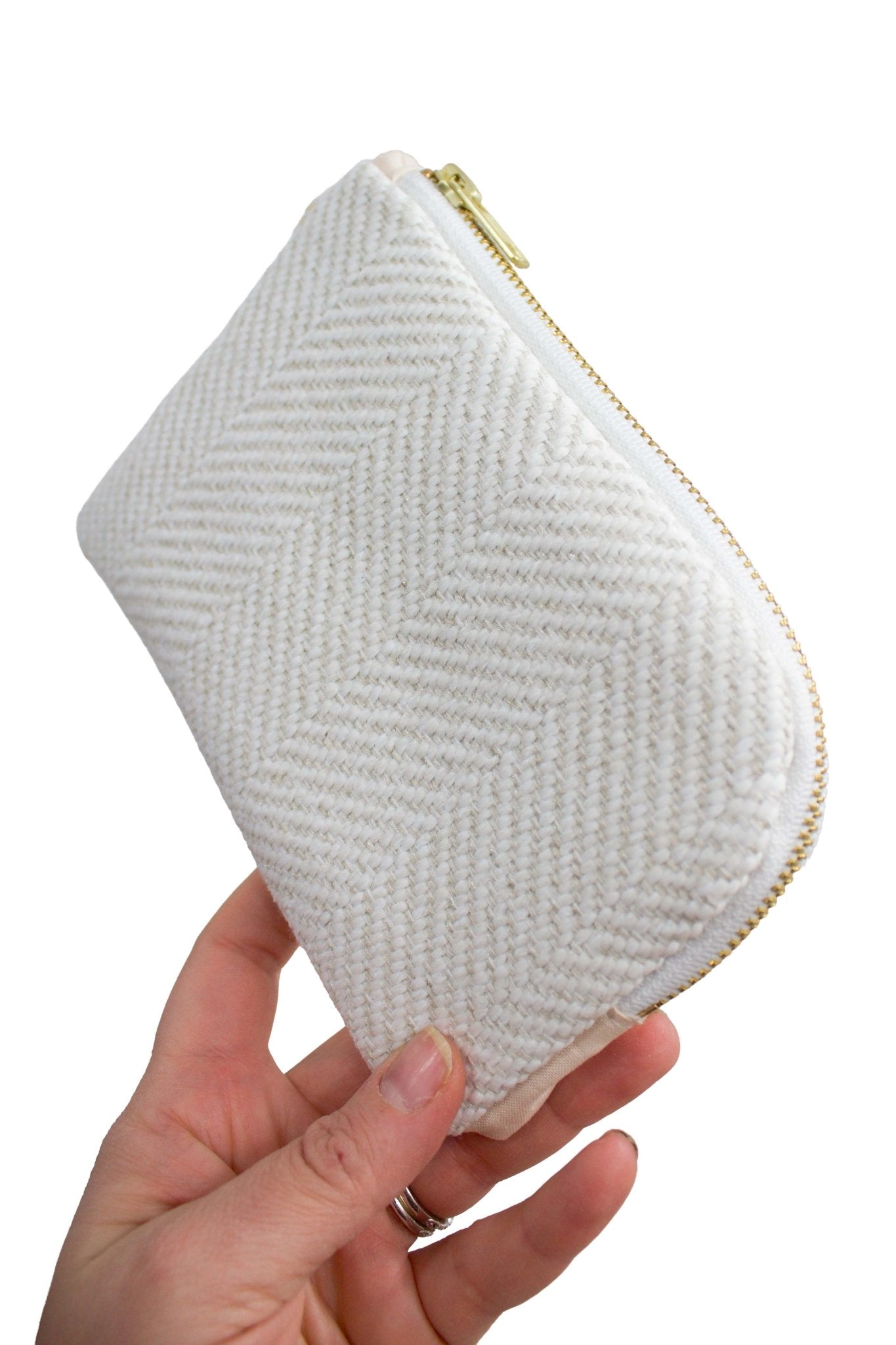 Ivory Herringbone Upcycled Everyday Bag - Modern Makerie