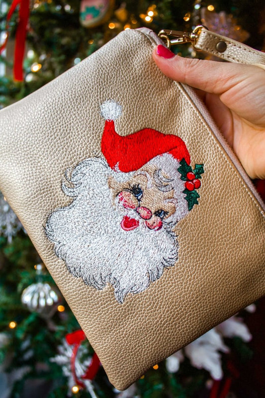 Jolly Santa Convertible Crossbody Wristlet+ with Compartments - Modern Makerie