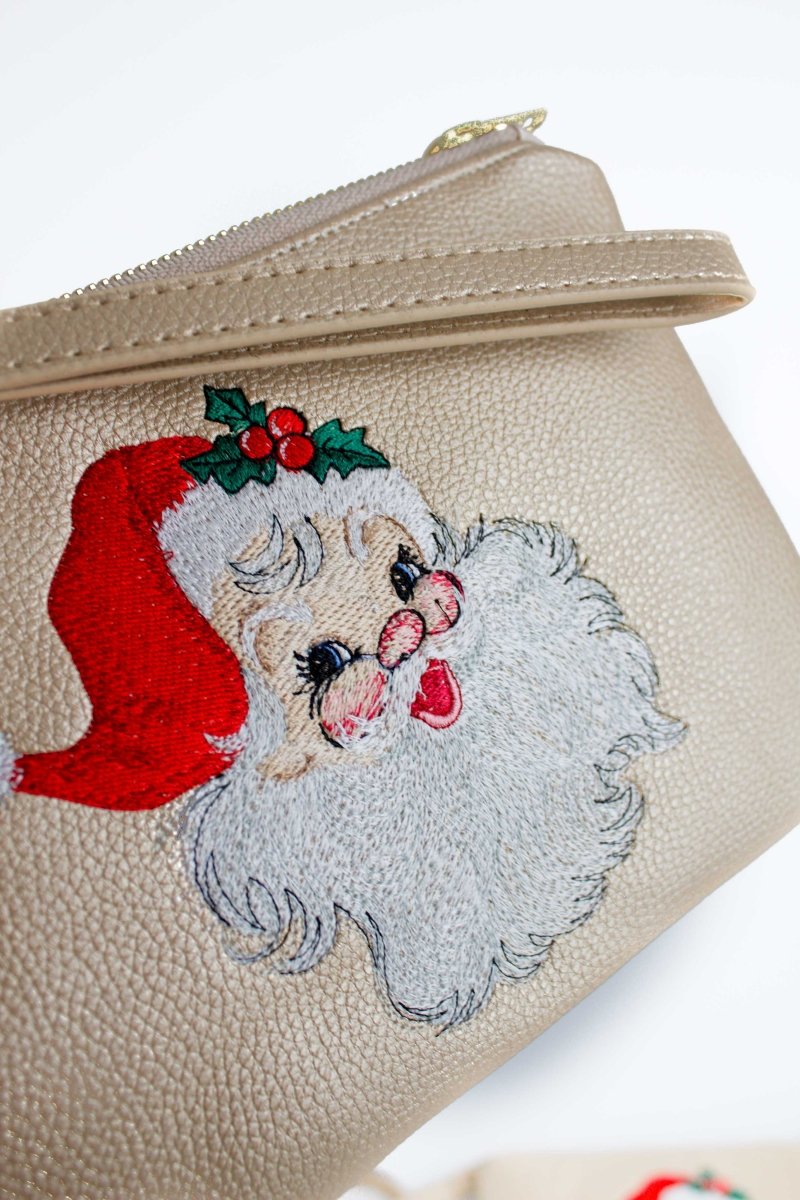 Jolly Santa Convertible Crossbody Wristlet+ with Compartments - Modern Makerie