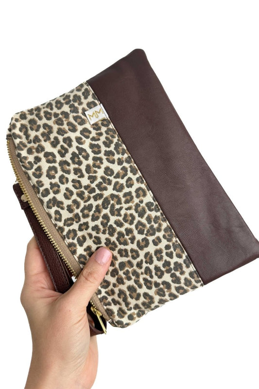 Leopard Convertible Crossbody Wristlet+ with Compartments - Modern Makerie