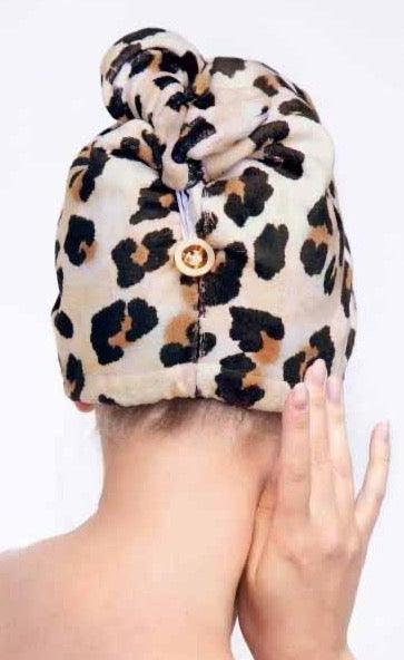 Leopard Microfiber Hair Towel - Modern Makerie