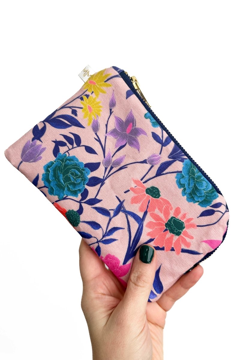 Mauve Garden Canvas Everyday Travel Pouch - Modern Makerie