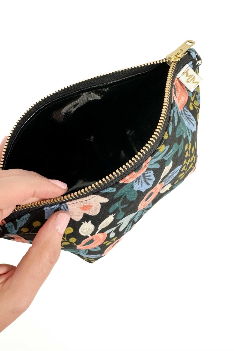 Midnight Garden Mini Maxx Cosmetic Bag with Compartments - Modern Makerie