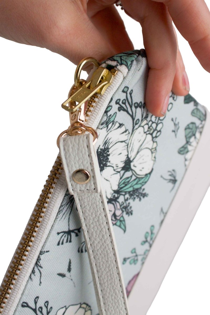 Modern Poppy Vegan Leather Wristlet – Convertible Crossbody Wallet - Modern Makerie