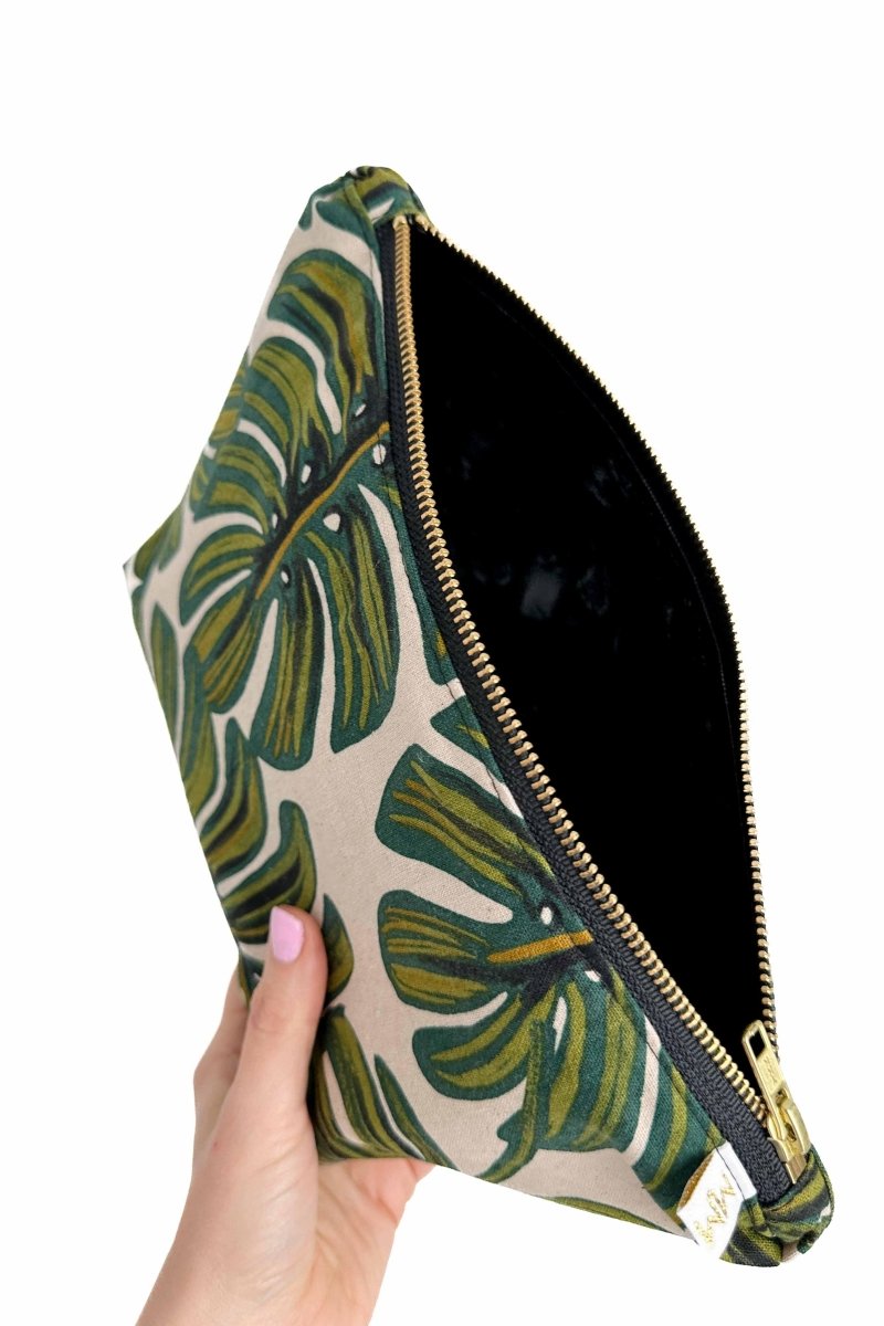 Monstera Canvas Maxx Cosmetic Bag - Modern Makerie