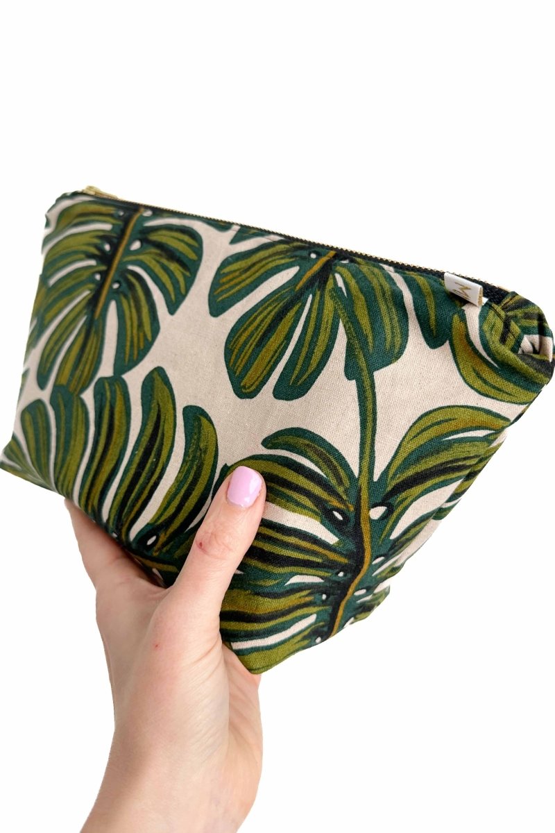 Monstera Canvas Maxx Cosmetic Bag - Modern Makerie