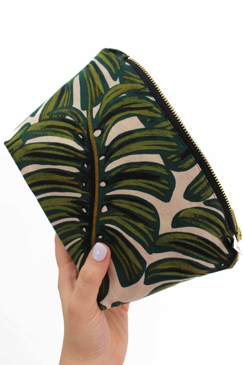 Monstera Canvas Mini Maxx Cosmetic Bag - Modern Makerie