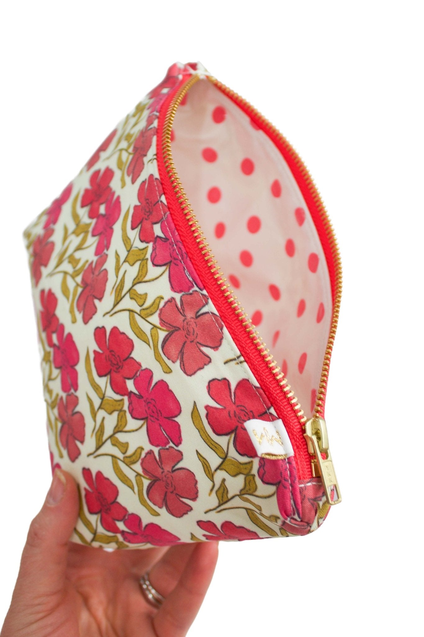 Olive Berry Flora in Cream 3pc Toiletry Bag Set - Modern Makerie