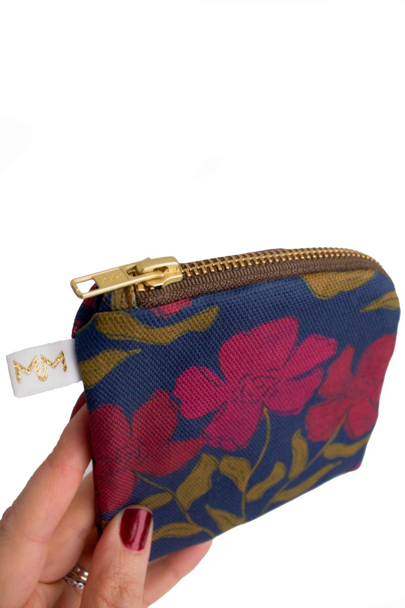 Olive Berry Flora Mini Purse Pouch - Modern Makerie