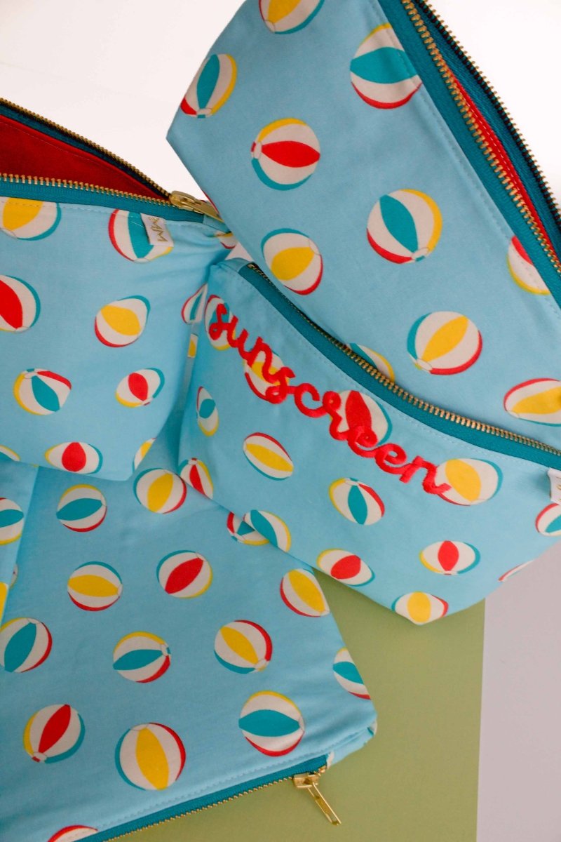Poolside Beach Ball 5 Piece Summer Cosmetic & Wet Bag Set - Modern Makerie