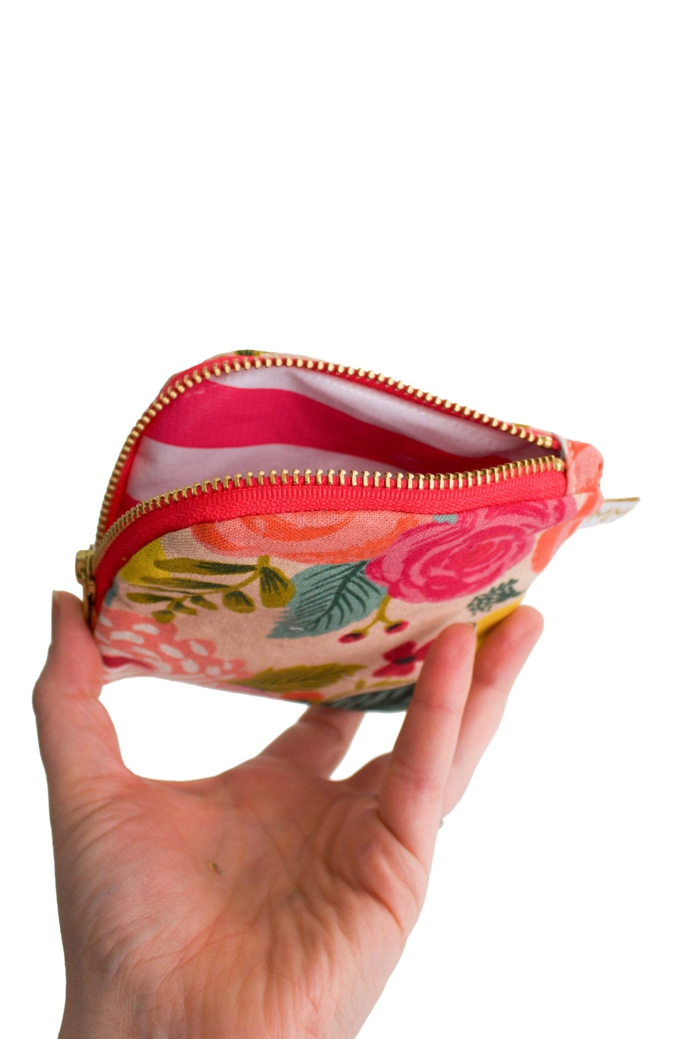 Primrose Garden Canvas Mini Purse Pouch - Modern Makerie