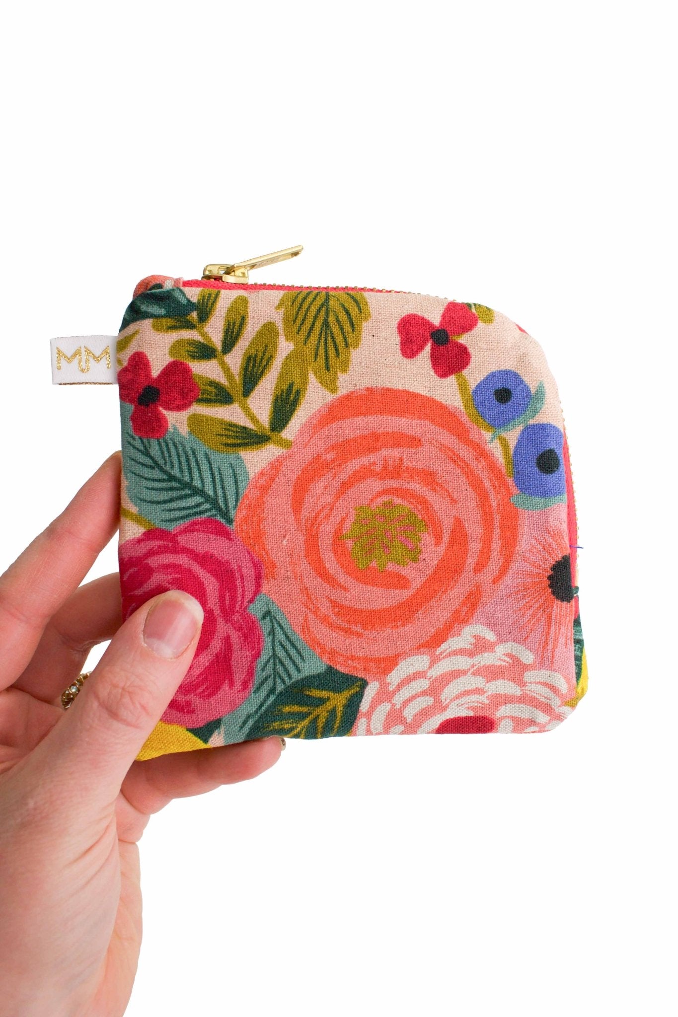 Primrose Garden Canvas Mini Purse Pouch - Modern Makerie