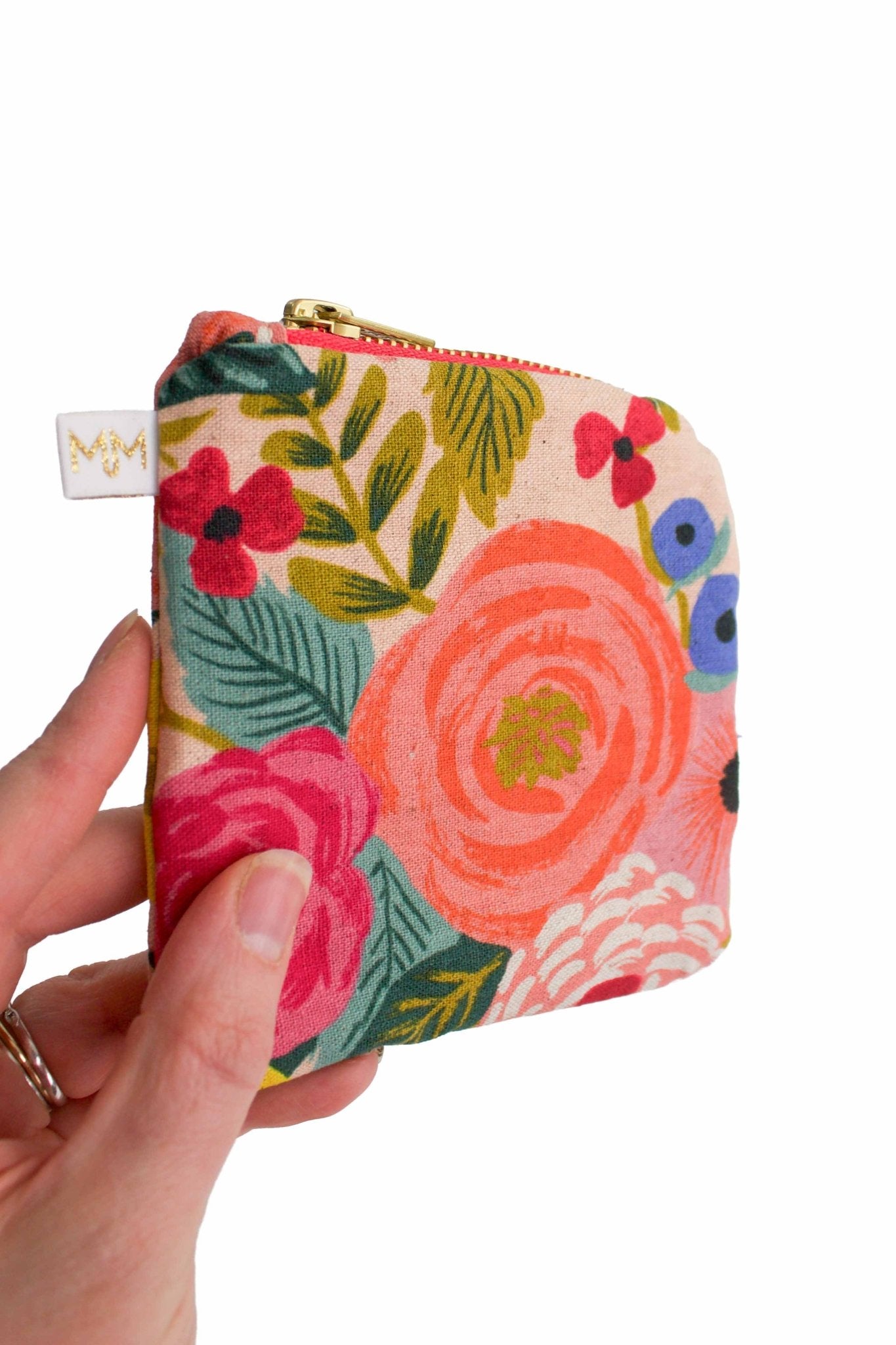 Primrose Garden Canvas Mini Purse Pouch - Modern Makerie