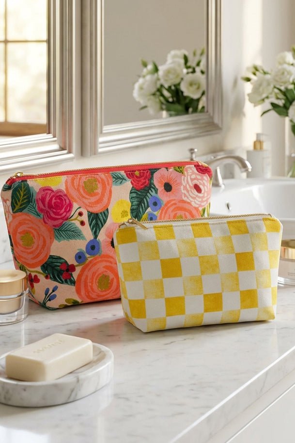 Primrose Garden & Checker Mini Maxx & Maxx Toiletry & Makeup Bags - Modern Makerie