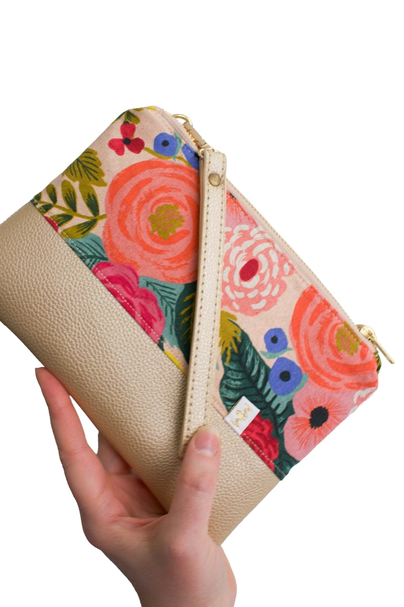 Primrose Garden Vegan Leather Wristlet – Convertible Crossbody Wallet - Modern Makerie