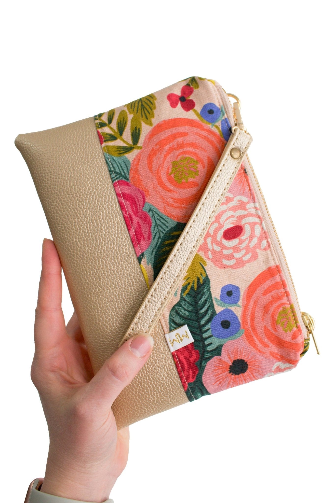 Primrose Garden Vegan Leather Wristlet – Convertible Crossbody Wallet - Modern Makerie