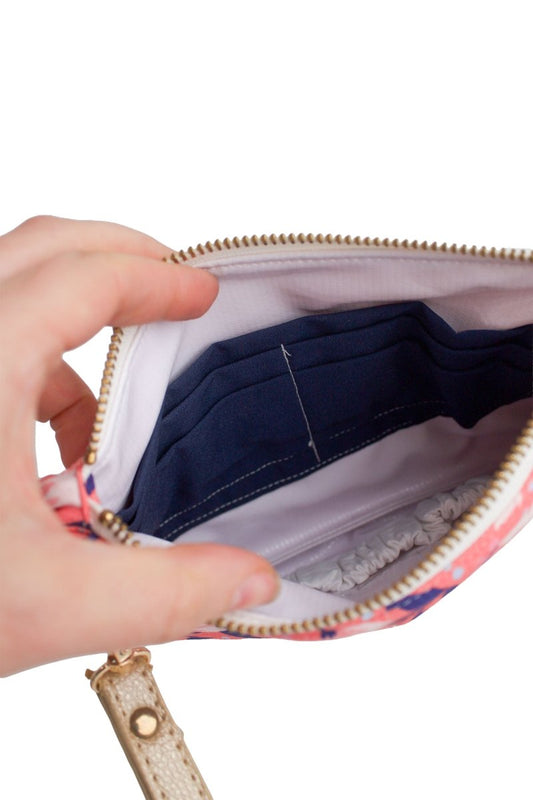 Radiant Coral Vegan Leather Wristlet – Convertible Crossbody Wallet - Modern Makerie