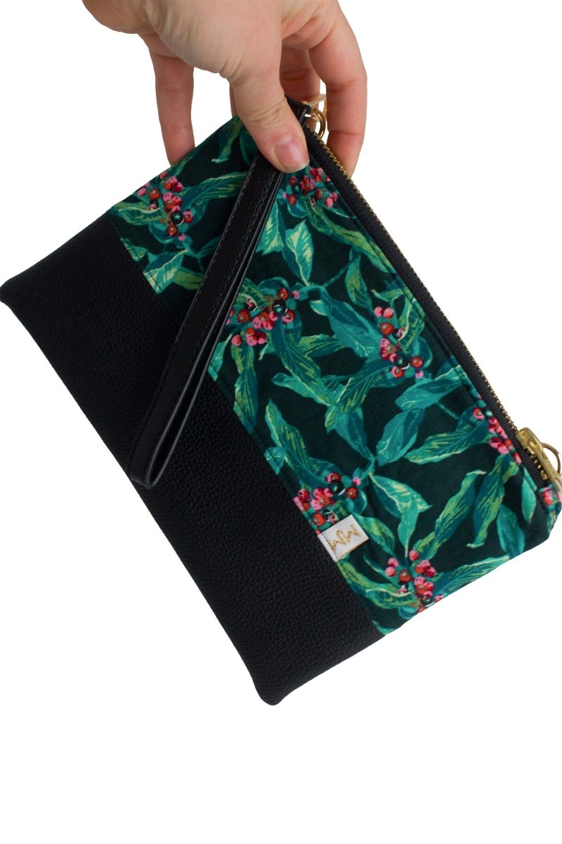 Rainforest Vegan Leather Wristlet – Convertible Crossbody Wallet - Modern Makerie