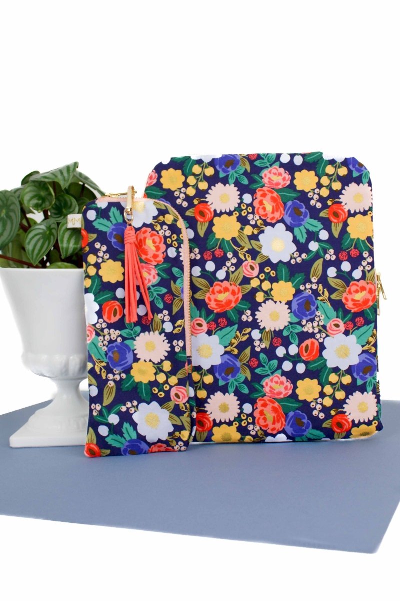 Rifle Paper Co. Vintage Garden 11" iPad Sleeve and Slim Accessory Bag Bundle - Modern Makerie