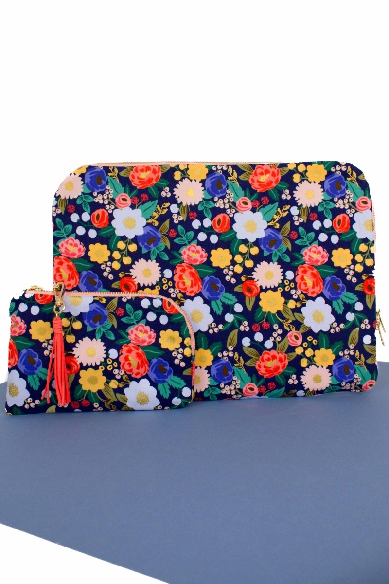 Rifle Paper Co. Vintage Garden 13 - 14" Laptop Sleeve and Accessory Pouch Bundle - Modern Makerie