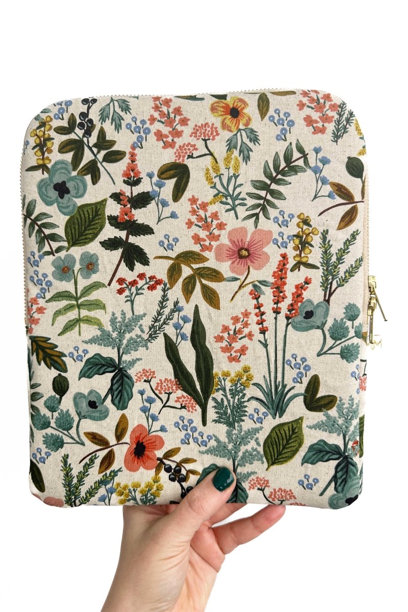 Rifle Paper Co. Wildflower Canvas 11" iPad Sleeve and Accessory Pouch Bundle - Modern Makerie