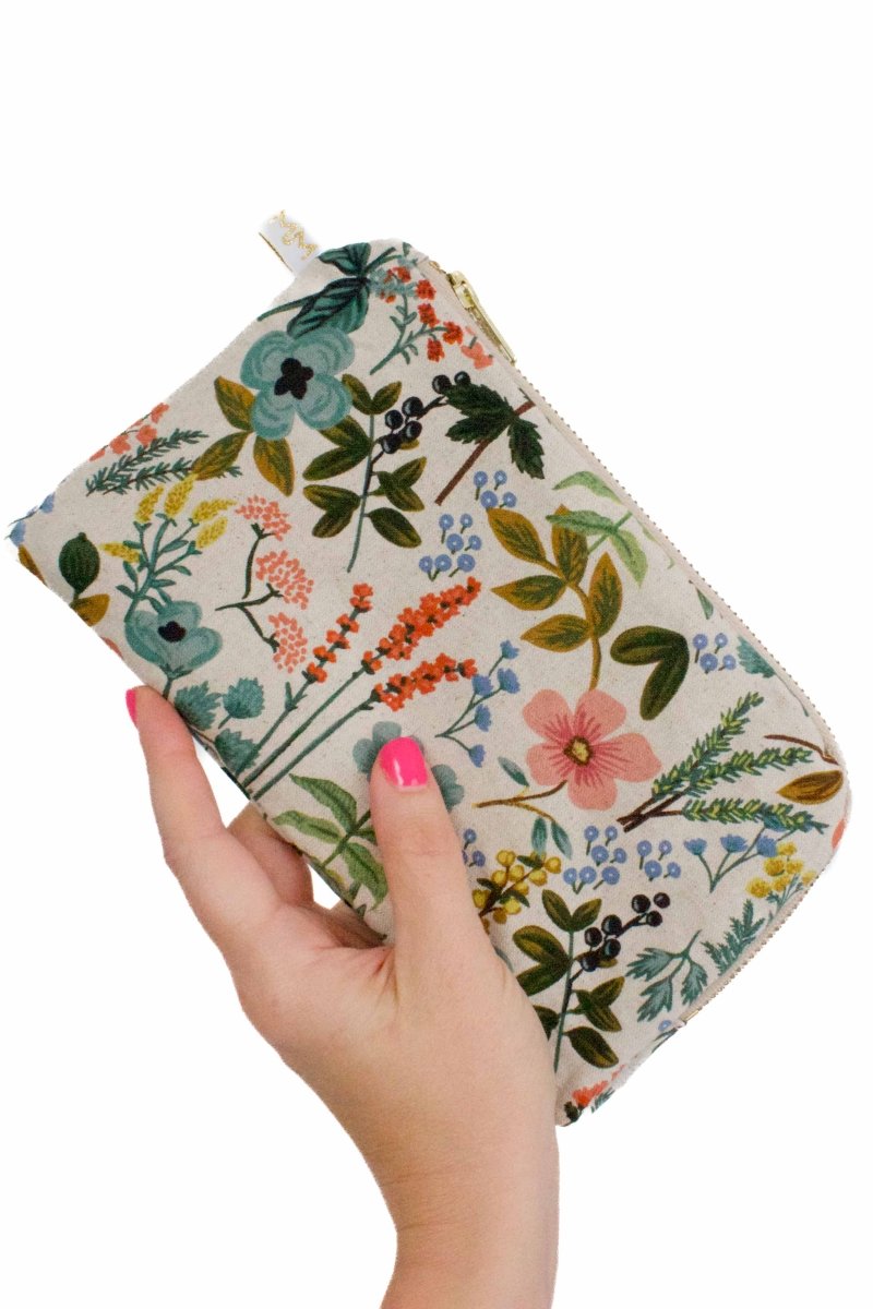 Rifle Paper Co. Wildflower Canvas 15 - 16" Laptop Sleeve and Accessory Pouch Bundle - Modern Makerie