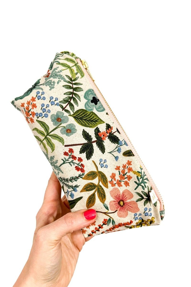 Rifle Paper Co. Wildflower Canvas 3 Piece Makeup & Toiletry Bag Set - Modern Makerie