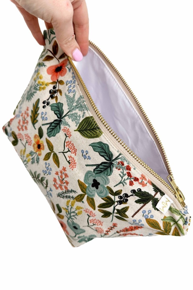 Rifle Paper Co. Wildflower Canvas 3 Piece Makeup & Toiletry Bag Set - Modern Makerie
