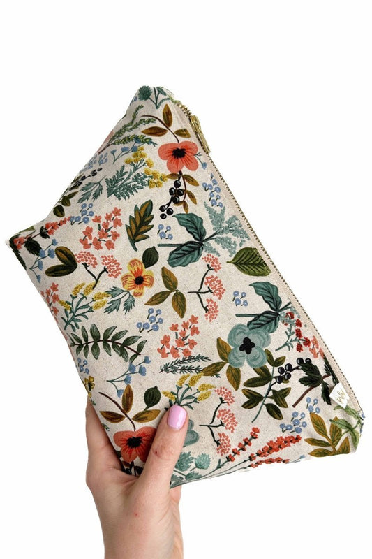 Rifle Paper Co. Wildflower Canvas 3 Piece Makeup & Toiletry Bag Set - Modern Makerie