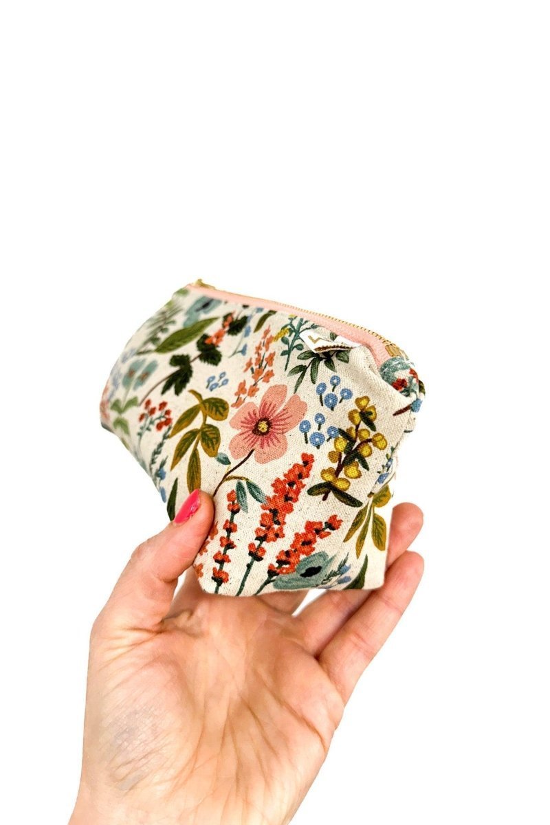 Rifle Paper Co. Wildflower Canvas 3 Piece Makeup & Toiletry Bag Set - Modern Makerie