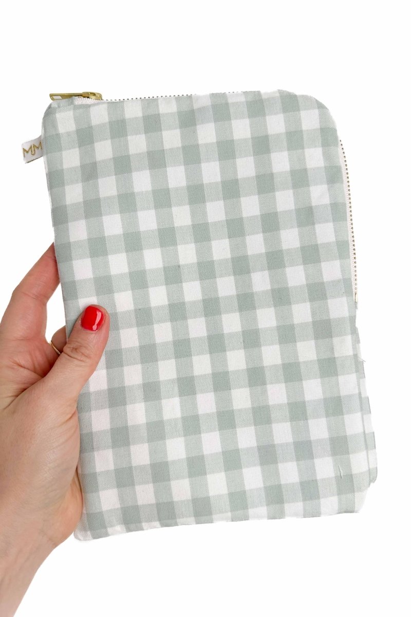 Sage Gingham Everyday Travel Diaper Pouch - Modern Makerie