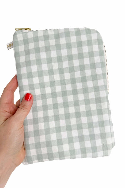 Sage Gingham Everyday Travel Diaper Pouch - Modern Makerie