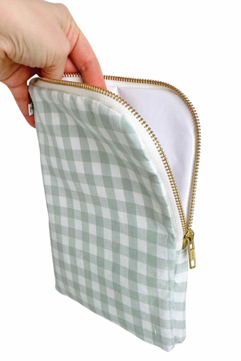 Sage Gingham Everyday Travel Diaper Pouch - Modern Makerie