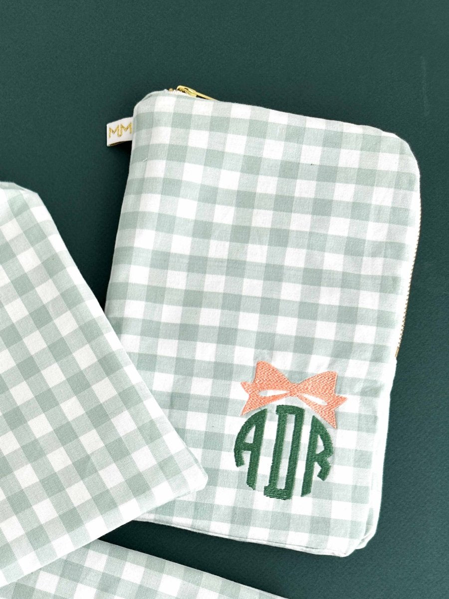 Sage Gingham Everyday Travel Diaper Pouch - Modern Makerie