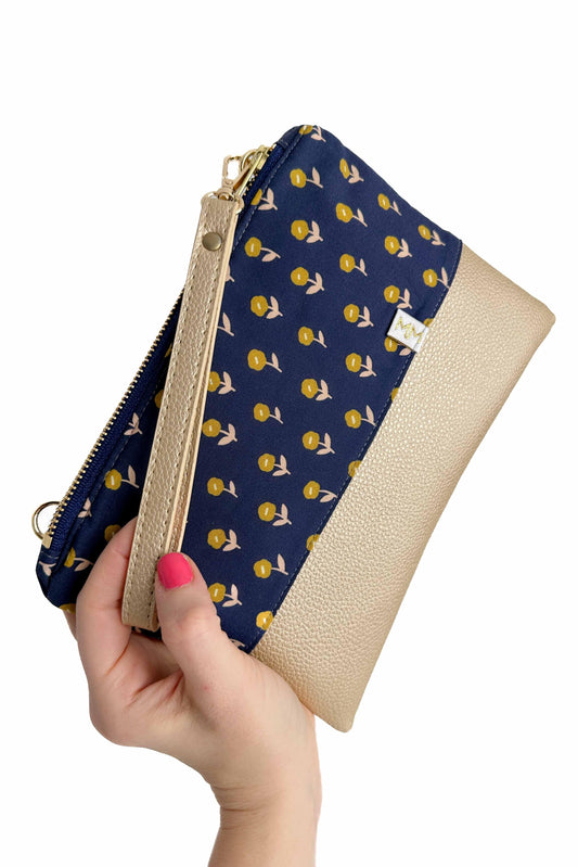 Simply Golden Convertible Crossbody Wristlet+ with Compartments READY TO SHIP - Modern Makerie