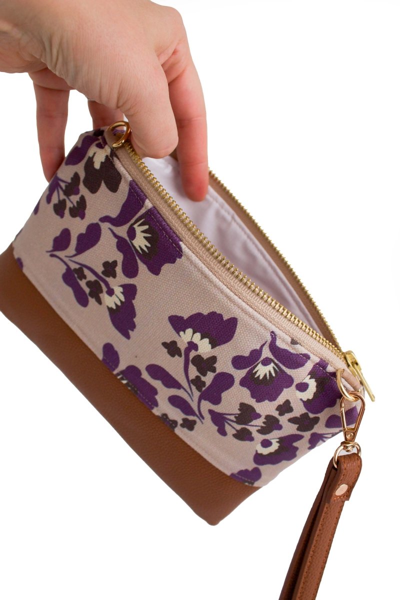 Sunny Meadow in Mulberry Wristlet – Convertible Crossbody Wallet - Modern Makerie