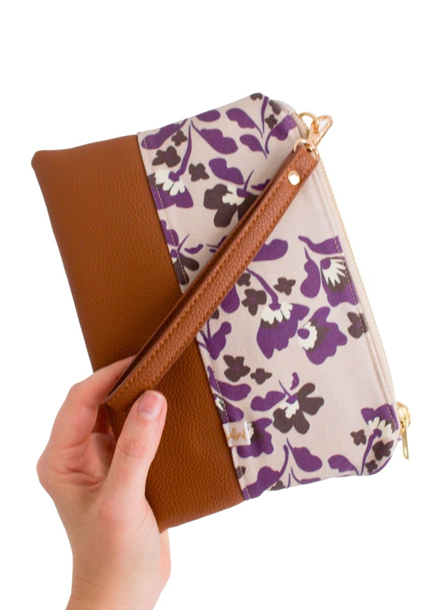 Sunny Meadow in Mulberry Wristlet – Convertible Crossbody Wallet - Modern Makerie