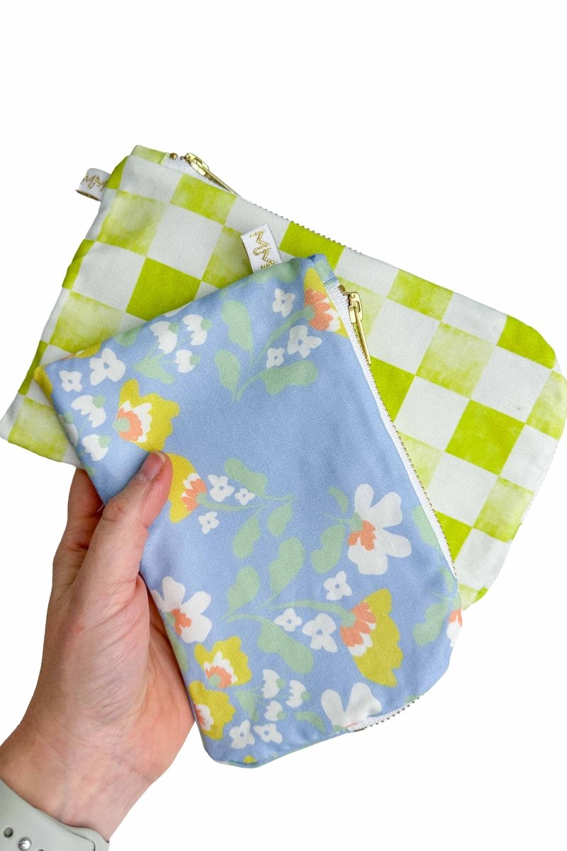 Sunny Meadows in Chartreuse Duo Pouch Set - Modern Makerie