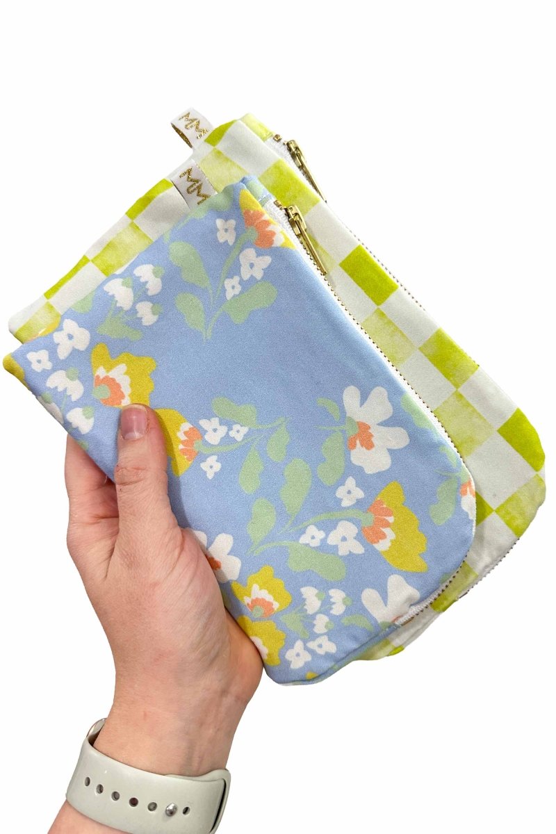 Sunny Meadows in Chartreuse Duo Pouch Set - Modern Makerie
