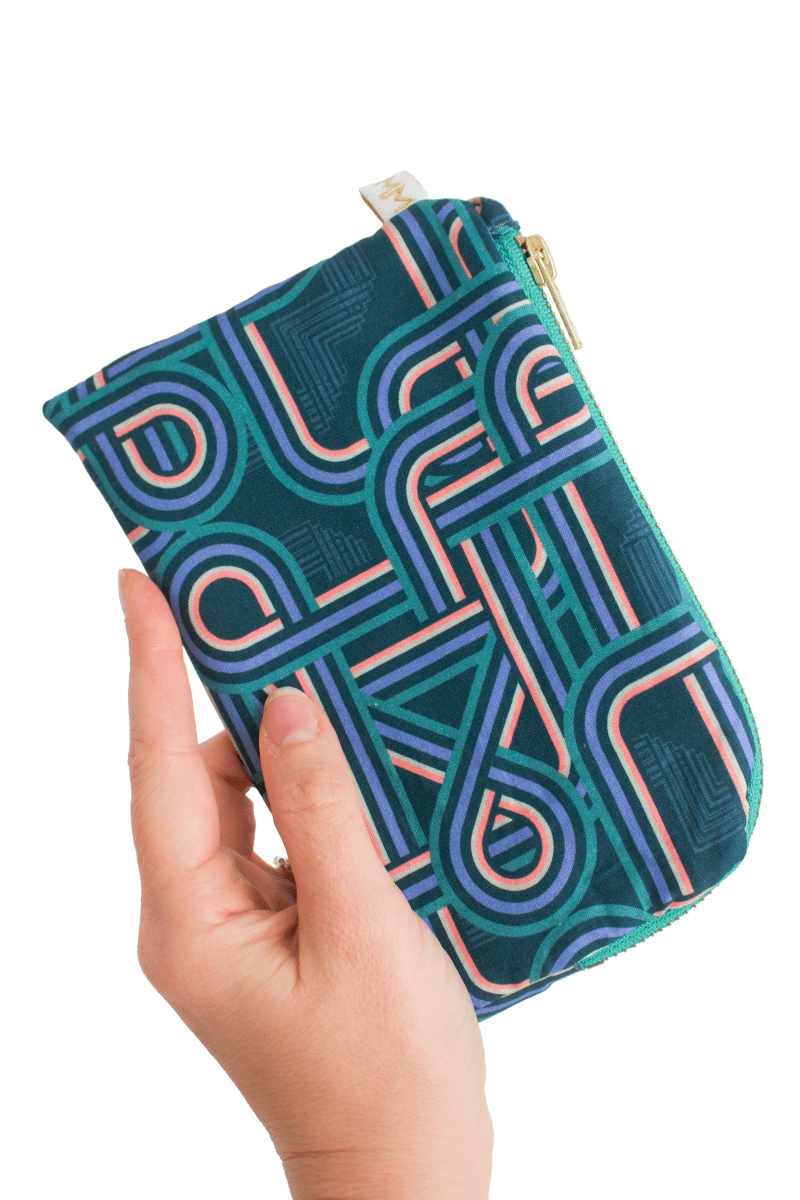 Teal Retro Everyday Pouch - Modern Makerie