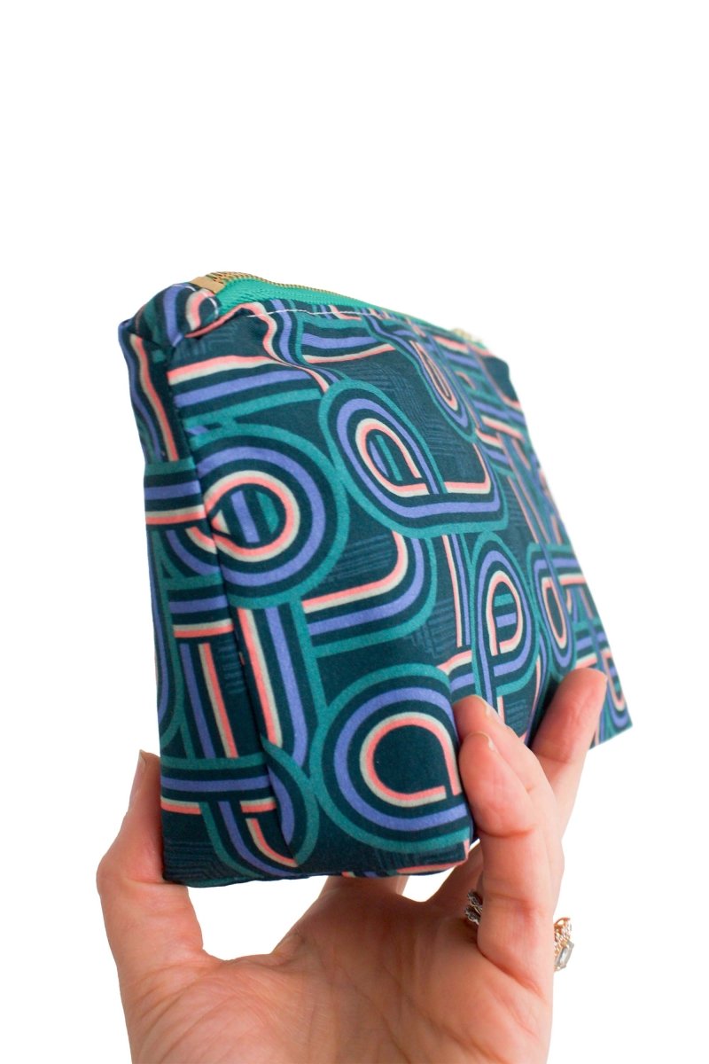 Teal Retro Mini Maxx Makeup & Toiletry Bag - Modern Makerie