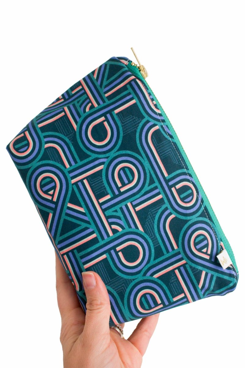Teal Retro Mini Maxx Makeup & Toiletry Bag - Modern Makerie