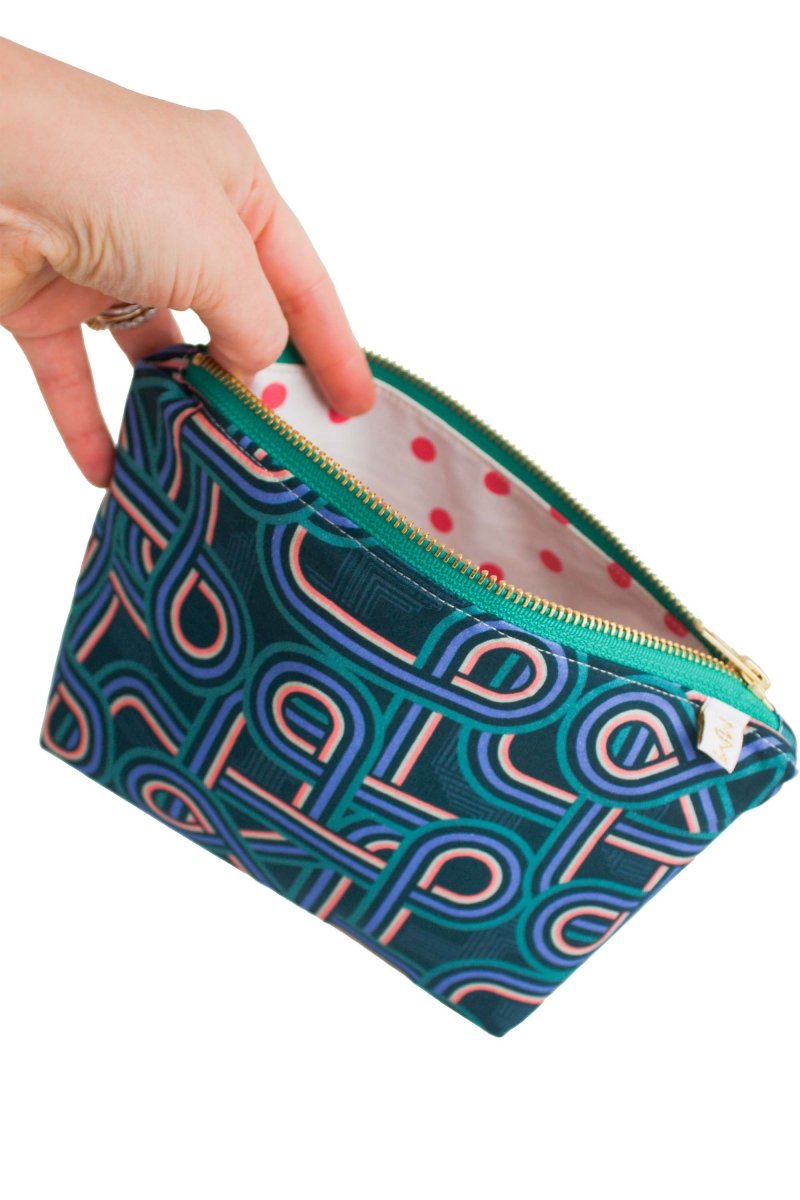 Teal Retro Mini Maxx Makeup & Toiletry Bag - Modern Makerie