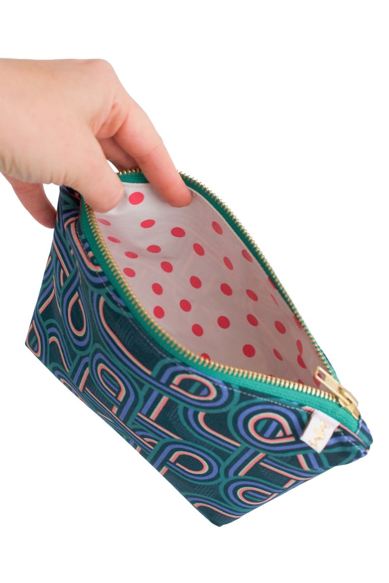 Teal Retro Mini Maxx Makeup & Toiletry Bag - Modern Makerie