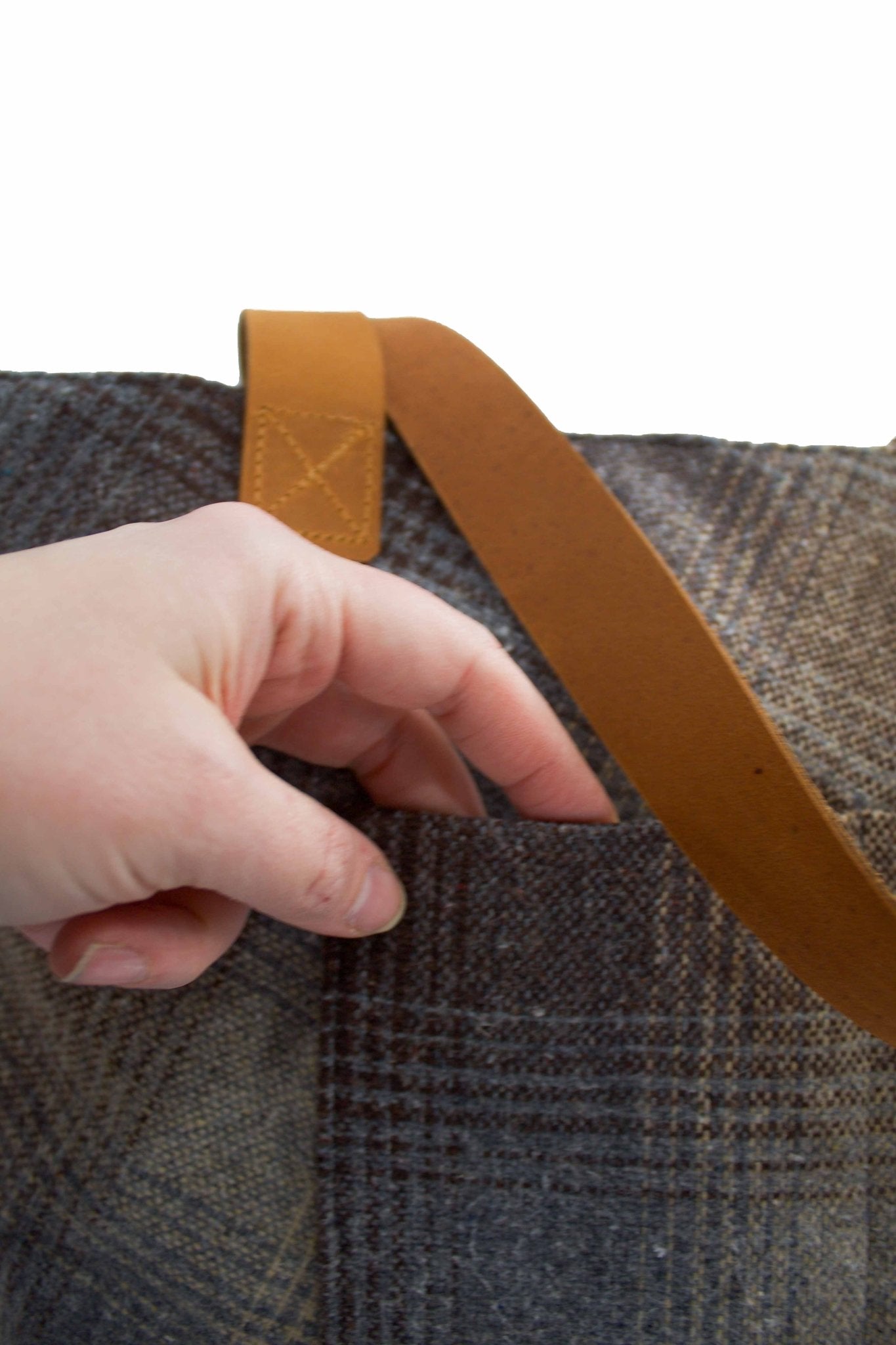 Upcycled Gray Plaid Everyday Tote - Modern Makerie