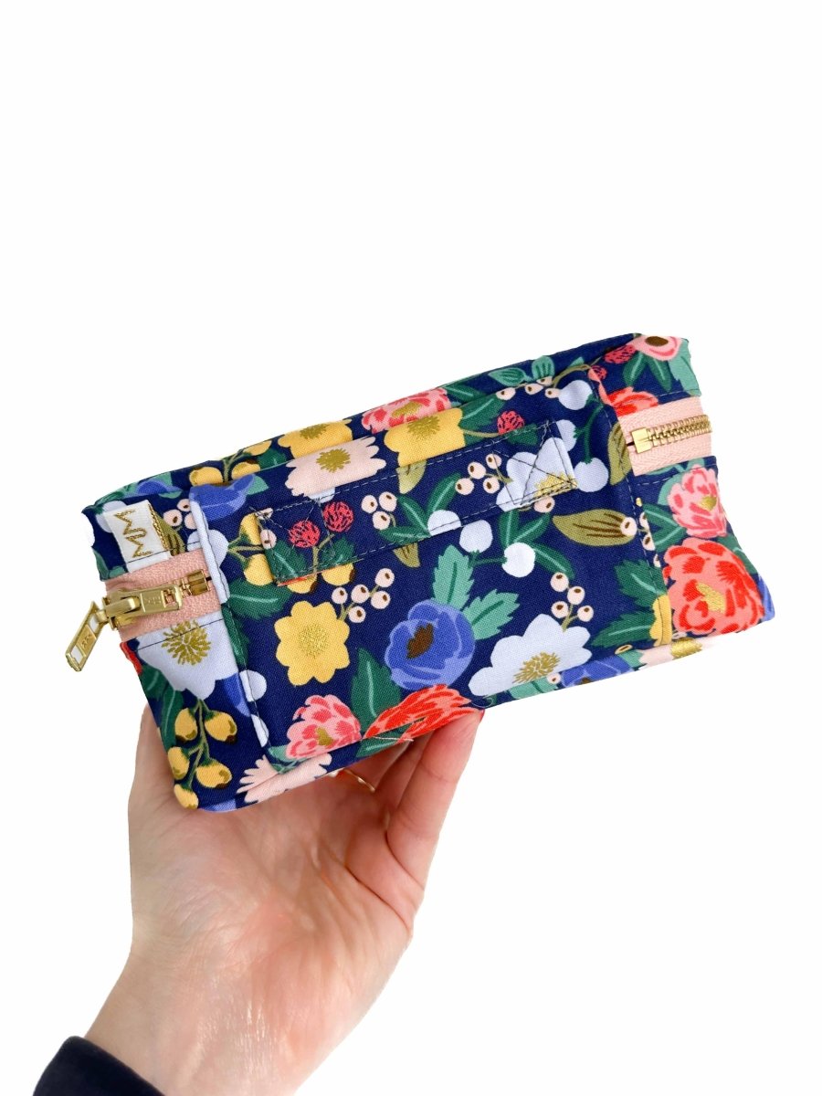 Vintage Garden Mini Cosmetic Cube with Brush Loops - Modern Makerie