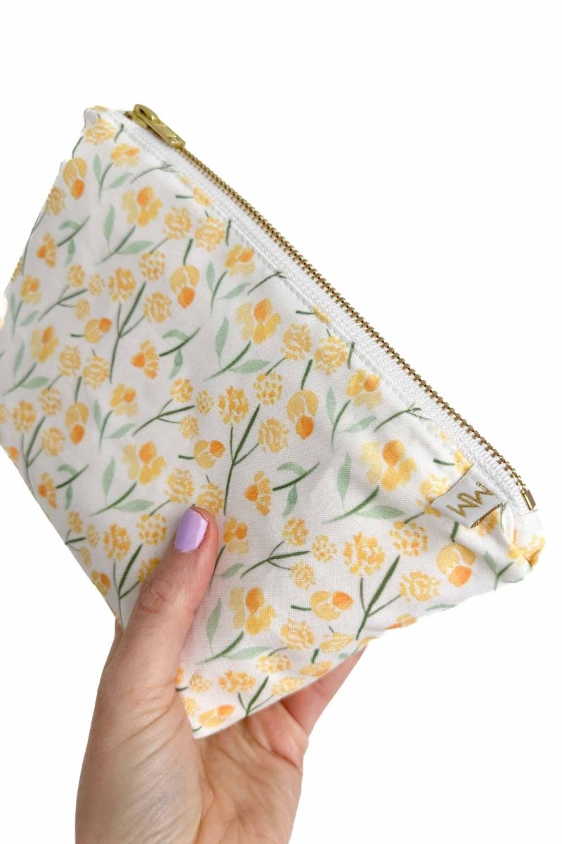 Watercolor Florals Mini Maxx Cosmetic Bag - Modern Makerie