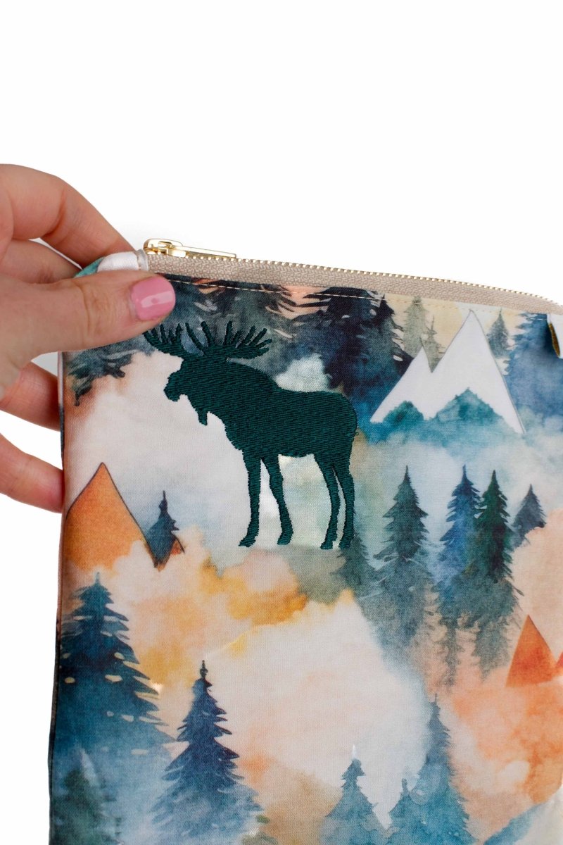 Watercolor Moose Small Wet Bag - Modern Makerie